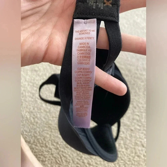 Savage X Fenty T Shirt Bra in Black Caviar Size 32DDD - Picture 6 of 6
